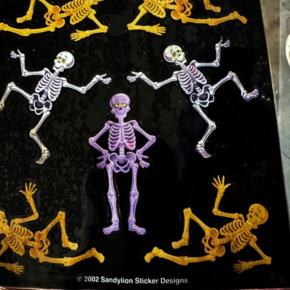 Vintage Sandylion Skeleton Stickers Halloween New Sealed Rare Goth Scrap… - Picture 4 of 10